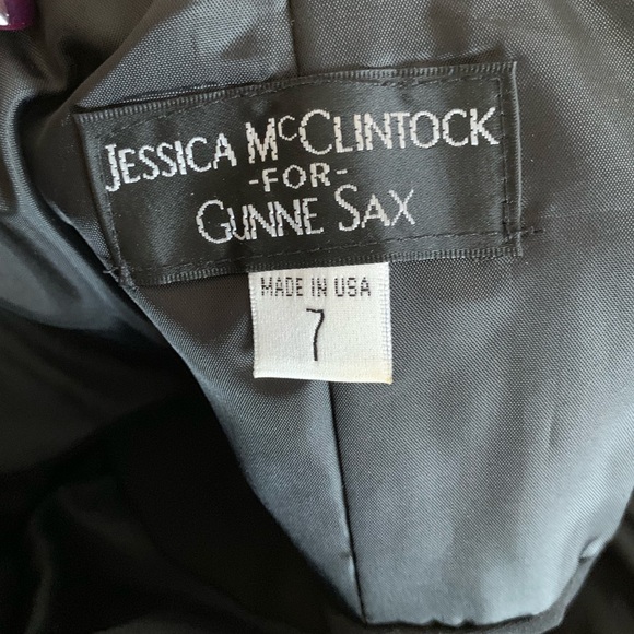 Jessica McClintock Black and Gold Strapless Dress - Picture 4 of 4